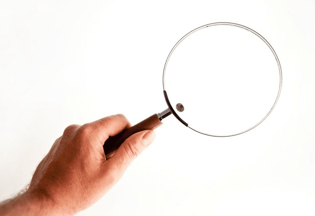 A magnifying lens